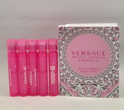 Versace 5 Bright Crystal Absolu EDP Spray Sample Travel Vial .03 Oz/1 Ml Each Lot